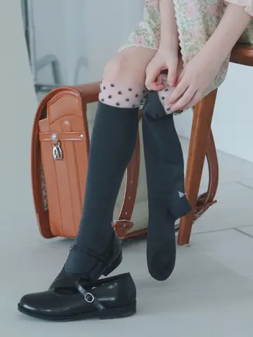 キッズ チュールドット柄ハイソックス16～18cm