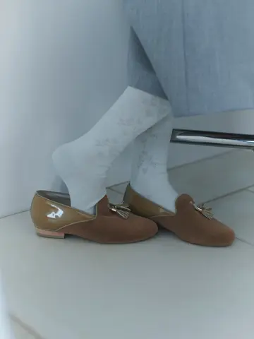 キッズ フロートリボン柄ハイソックス16～18cm