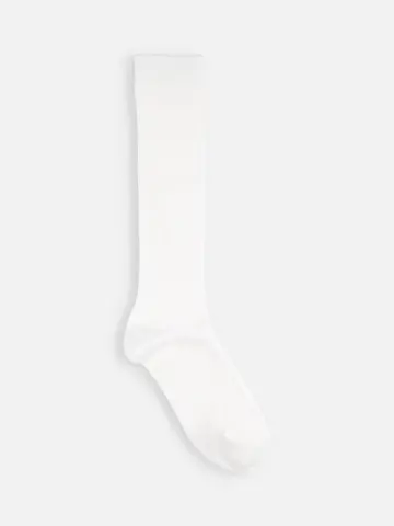 キッズ 表糸コットン100％で毛玉が出来にくい:リブハイソックス19～21cm【カスタム刺繍対応】