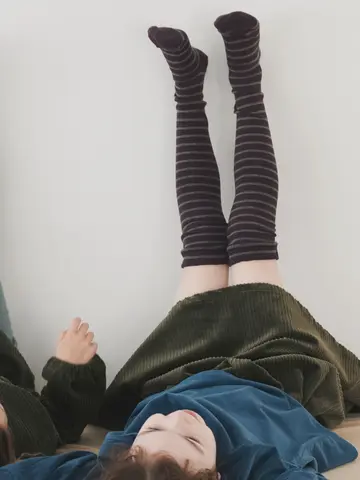 キッズ ピンボーダーオーバーニーソックス19～21cm