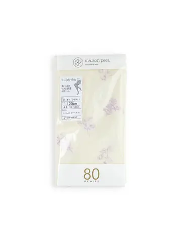 【キッズ】80デニールフラワー柄タイツ / 95-115cm