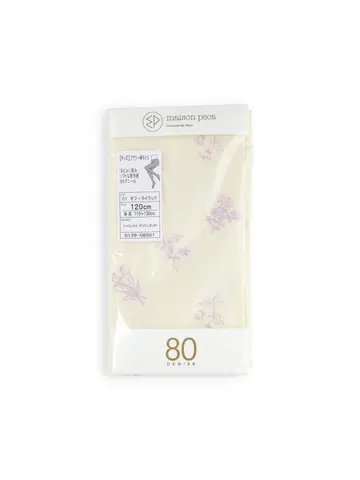 【キッズ】８０Ｄフラワー柄タイツ / 110-130cm