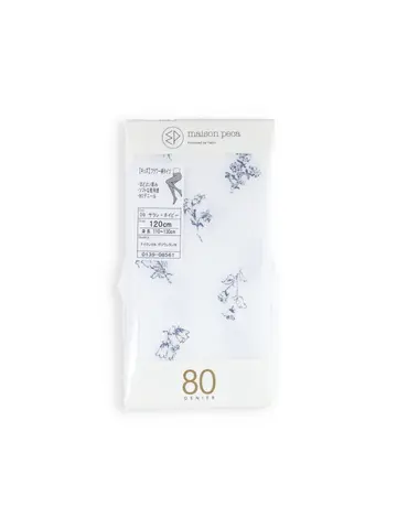 【キッズ】80デニールフラワー柄タイツ / 110-130cm