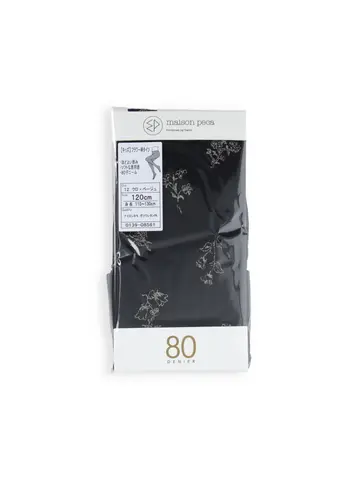 【キッズ】80デニールフラワー柄タイツ / 110-130cm