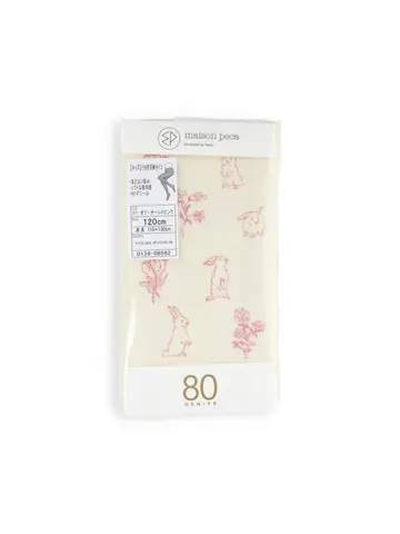 【キッズ】８０Ｄうさぎ花柄タイツ/110-130cm