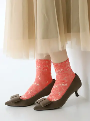 花と実フロートショートソックス