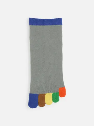 指先レインボー五本指ショートソックス