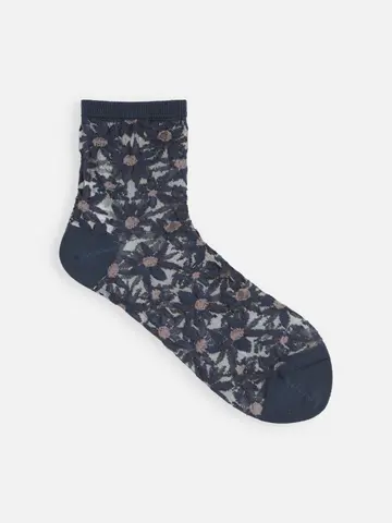 シースルー花柄ショートソックス