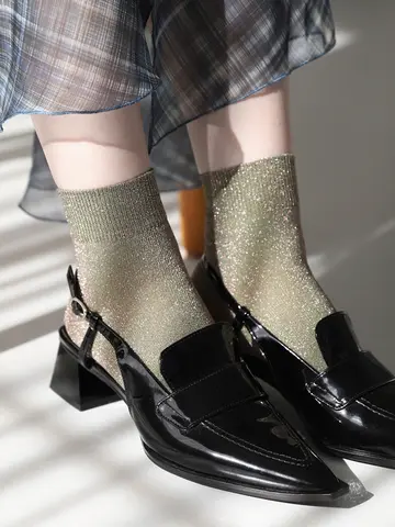 【定番】グリッターラメショートソックス