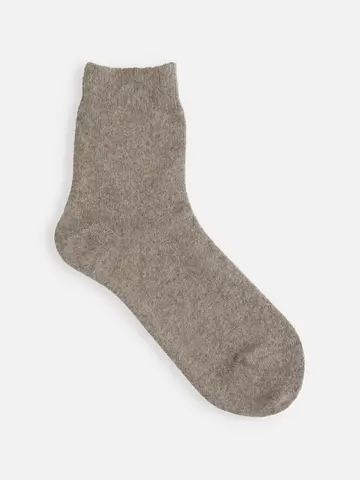 WOOL混アンゴラ無地ショートソックス