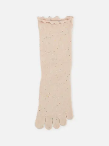 杢カラフルネップ五本指ショートソックス