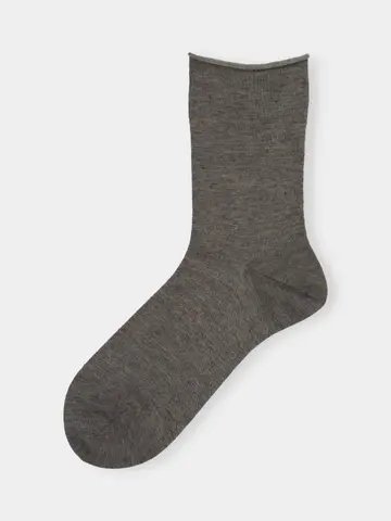 メランジゴム口くるくるショートソックス