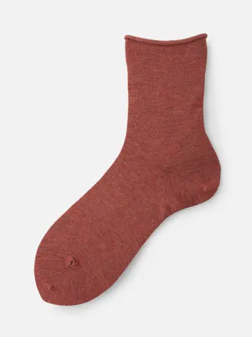 メランジゴム口くるくるショートソックス