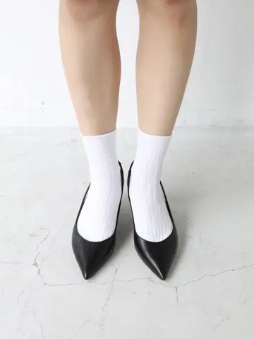 シルケット5×2リブショートソックス