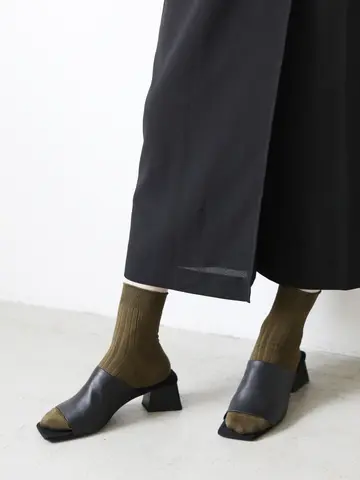 シルケット5×2リブショートソックス