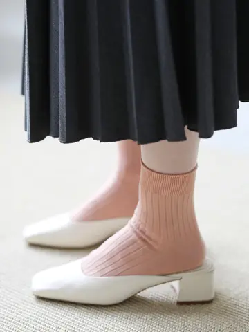 シルケット5×2リブショートソックス