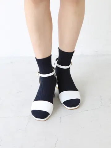 シルケット5×2リブショートソックス