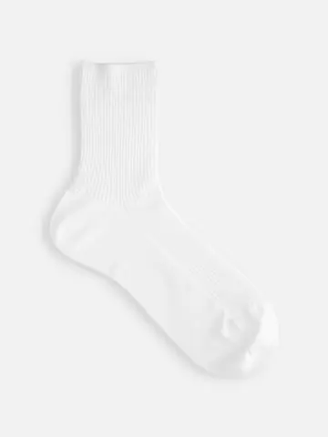 最高級綿スビンゴールド2×2リブショートソックス