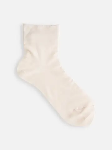 最高級綿スビンゴールド無地ショートソックス