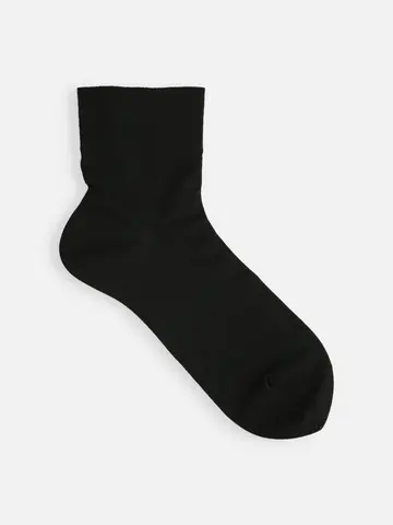 最高級綿スビンゴールド無地ショートソックス