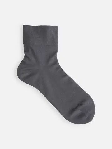 最高級綿スビンゴールド無地ショートソックス