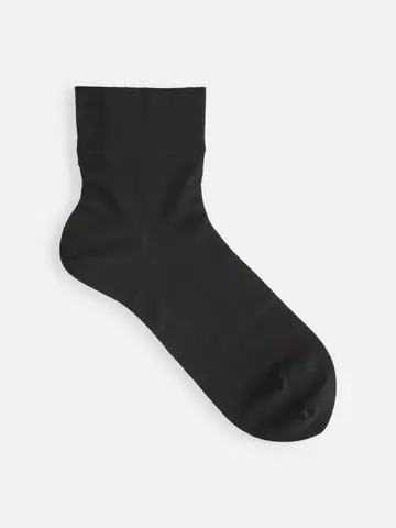 最高級綿スビンゴールド無地ショートソックス