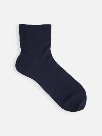 最高級綿スビンゴールド無地ショートソックス