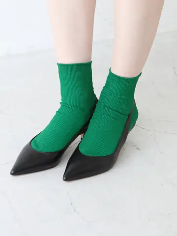 【定番】コットンブライトリブショートソックス