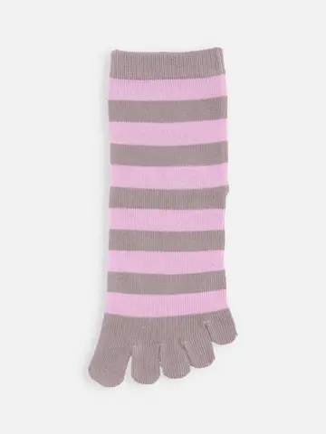 五本指ボーダーショートソックス