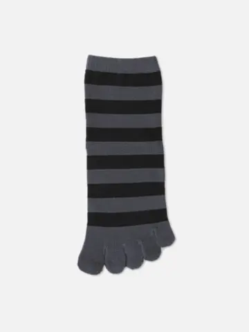 五本指ボーダーショートソックス