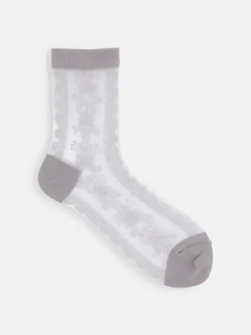 シースルー縦レースショートソックス