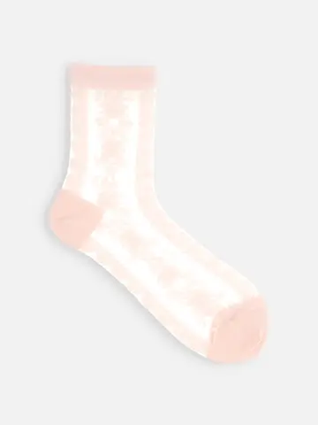 シースルー縦レースショートソックス