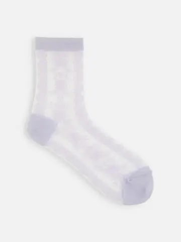 シースルー縦レースショートソックス