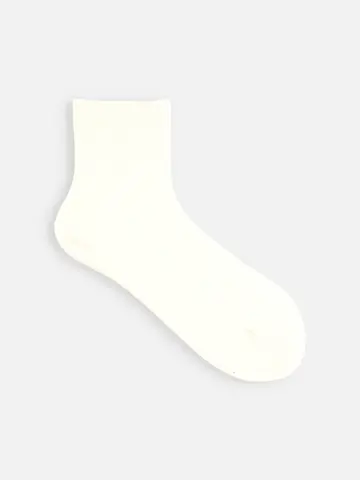 綿混2×2リブショートソックス