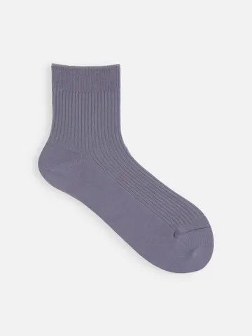 綿混2×2リブショートソックス