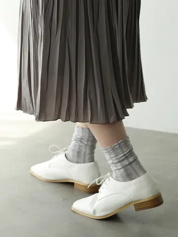 ラメスパイラルストライプショートソックス