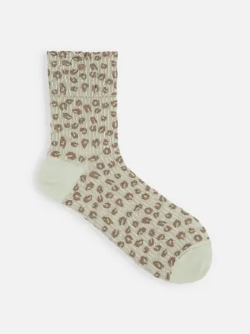 シャーリング風ヒョウ柄ショートソックス