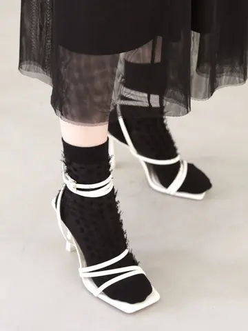 裏出しラメぼさぼさショートソックス