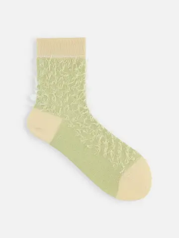 裏出しラメぼさぼさショートソックス