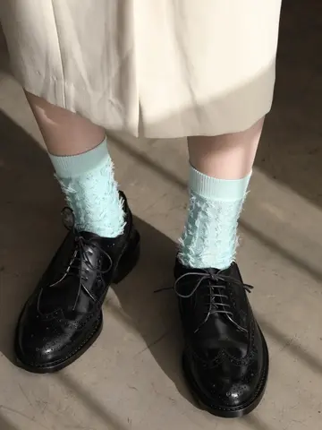 裏出しラメぼさぼさショートソックス