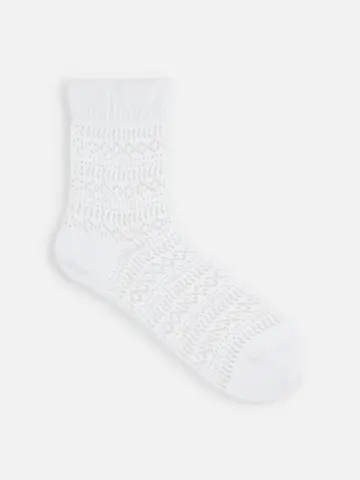 ボーダーメッシュショートソックス