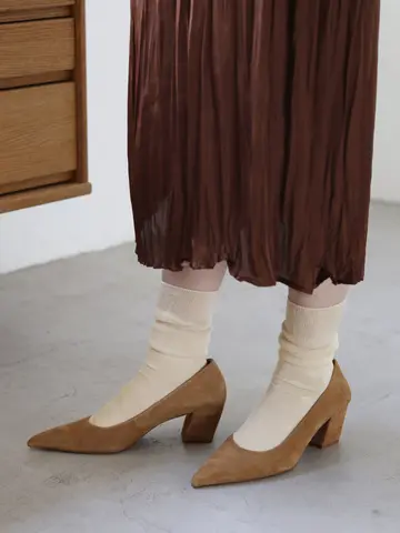 梳毛リンクスドットショートソックス