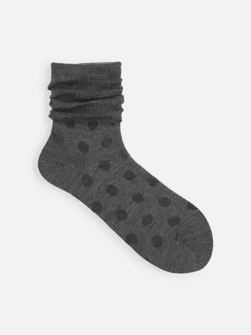 梳毛リンクスドットショートソックス