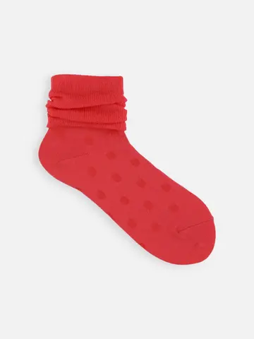 梳毛リンクスドットショートソックス