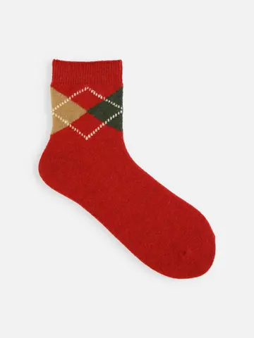 ウールアーガイルショートソックス