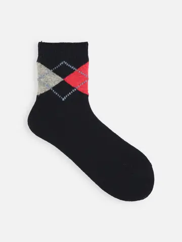 ウールアーガイルショートソックス