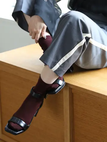 ハイゲージ梳毛ベタショートソックス