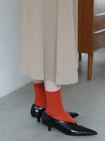 ハイゲージ梳毛ロールショートソックス