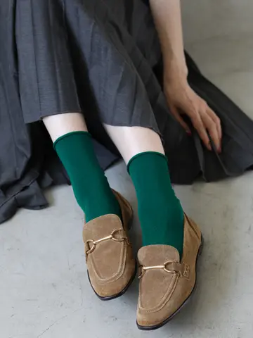 ハイゲージ梳毛ロールショートソックス