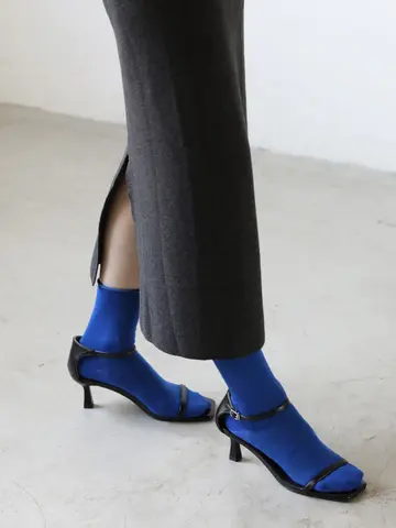 ハイゲージ梳毛ロールショートソックス